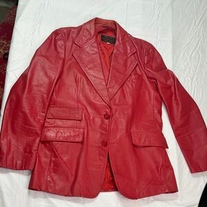 Red Leather Women's Jacket